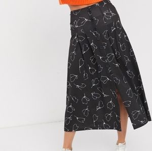ASOS Button Front Midi Skirt